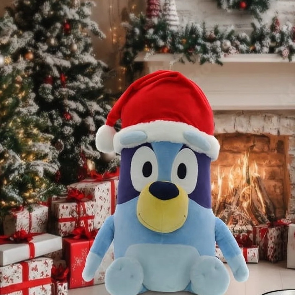 Bluey Officially Licensed Jumbo Plush with Santa Hat ~ 28” Over 2 Feet ~ NWT